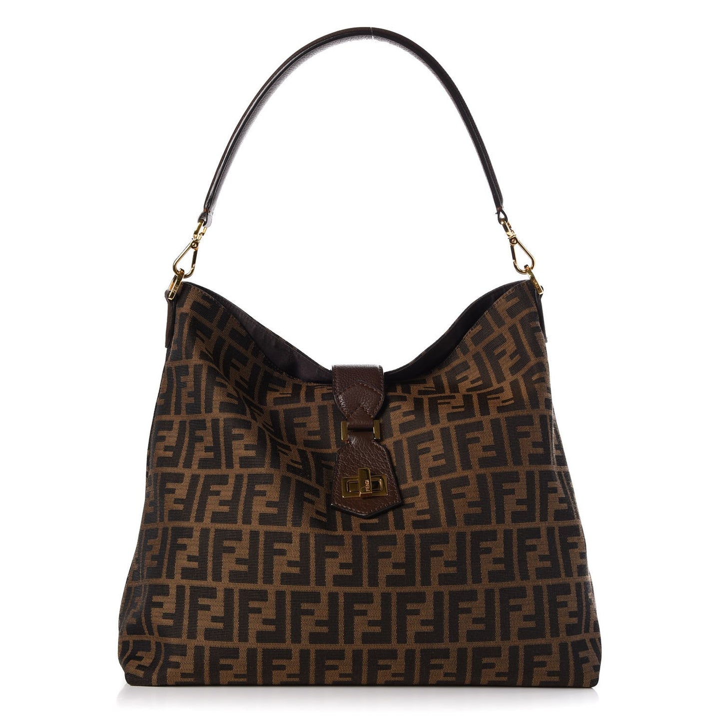 Zucca Vitello Artic Small Clasp Top Hobo Bag Tobacco Castagna