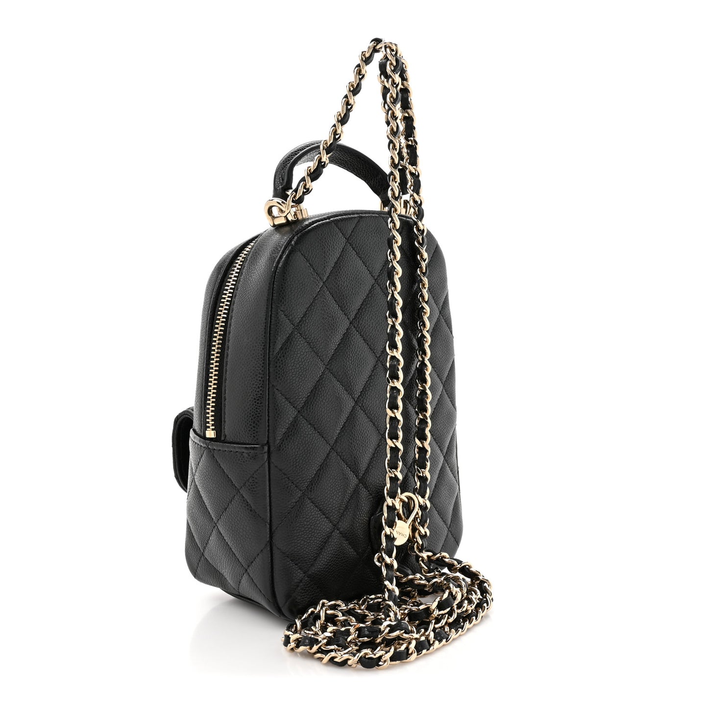 Caviar Quilted CC Mini Classic Backpack Black