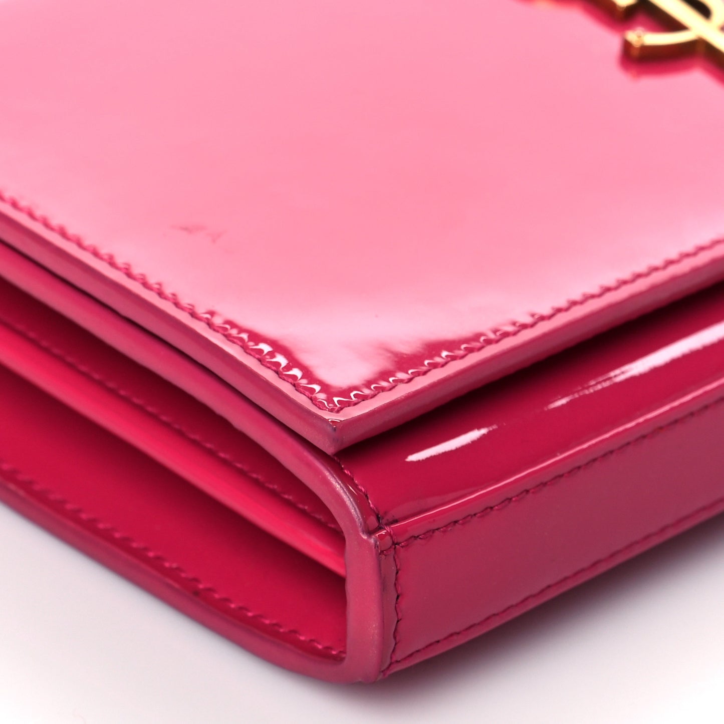 Patent Calfskin Monogram Kate Wallet On Chain Fresh Fuxia