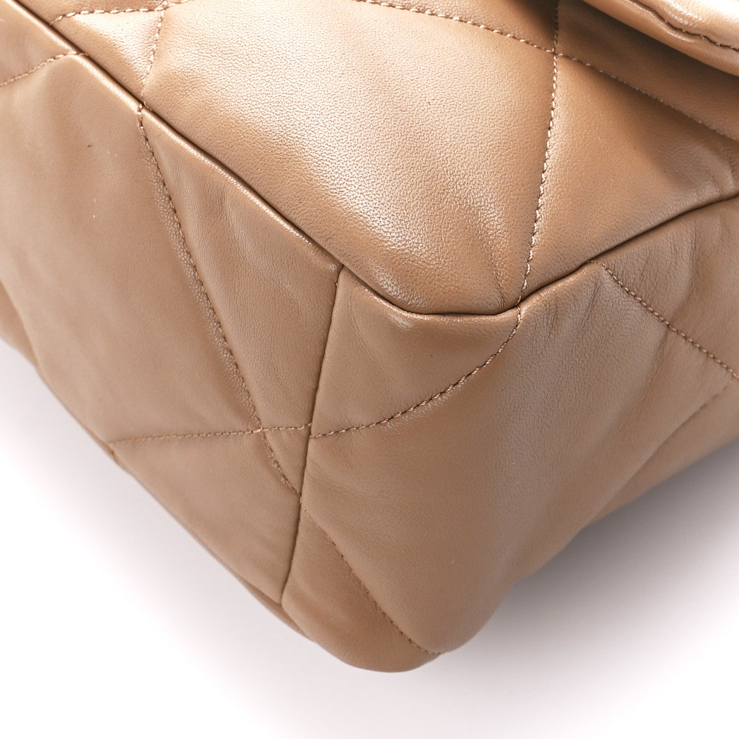 Chanel Lambskin Quilted Large Chanel 19 Flap Dark Beige 10 of 10
