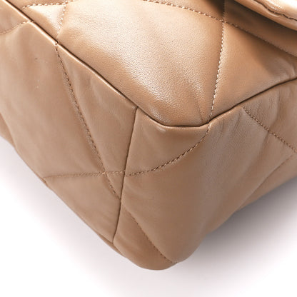 Chanel Lambskin Quilted Large Chanel 19 Flap Dark Beige 10 of 10