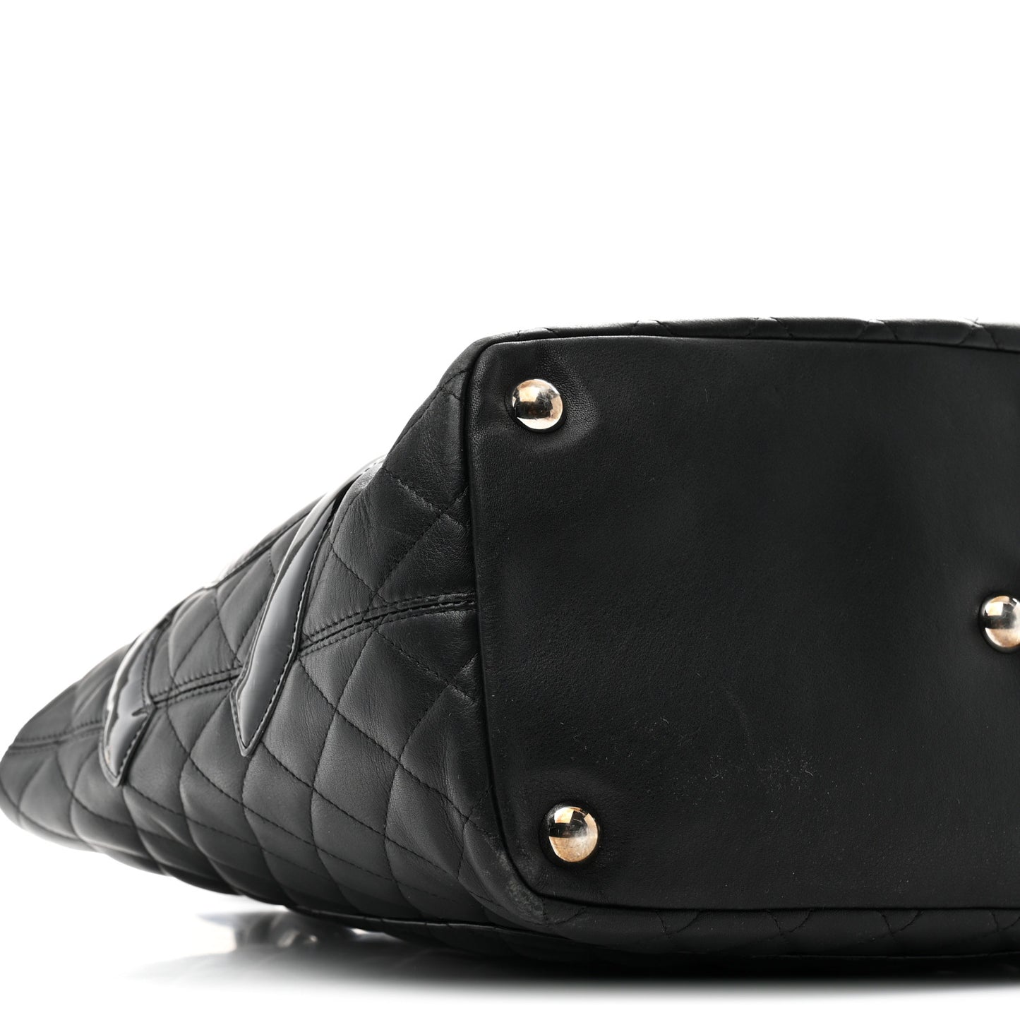 Calfskin Quilted Large Cambon Tote Black