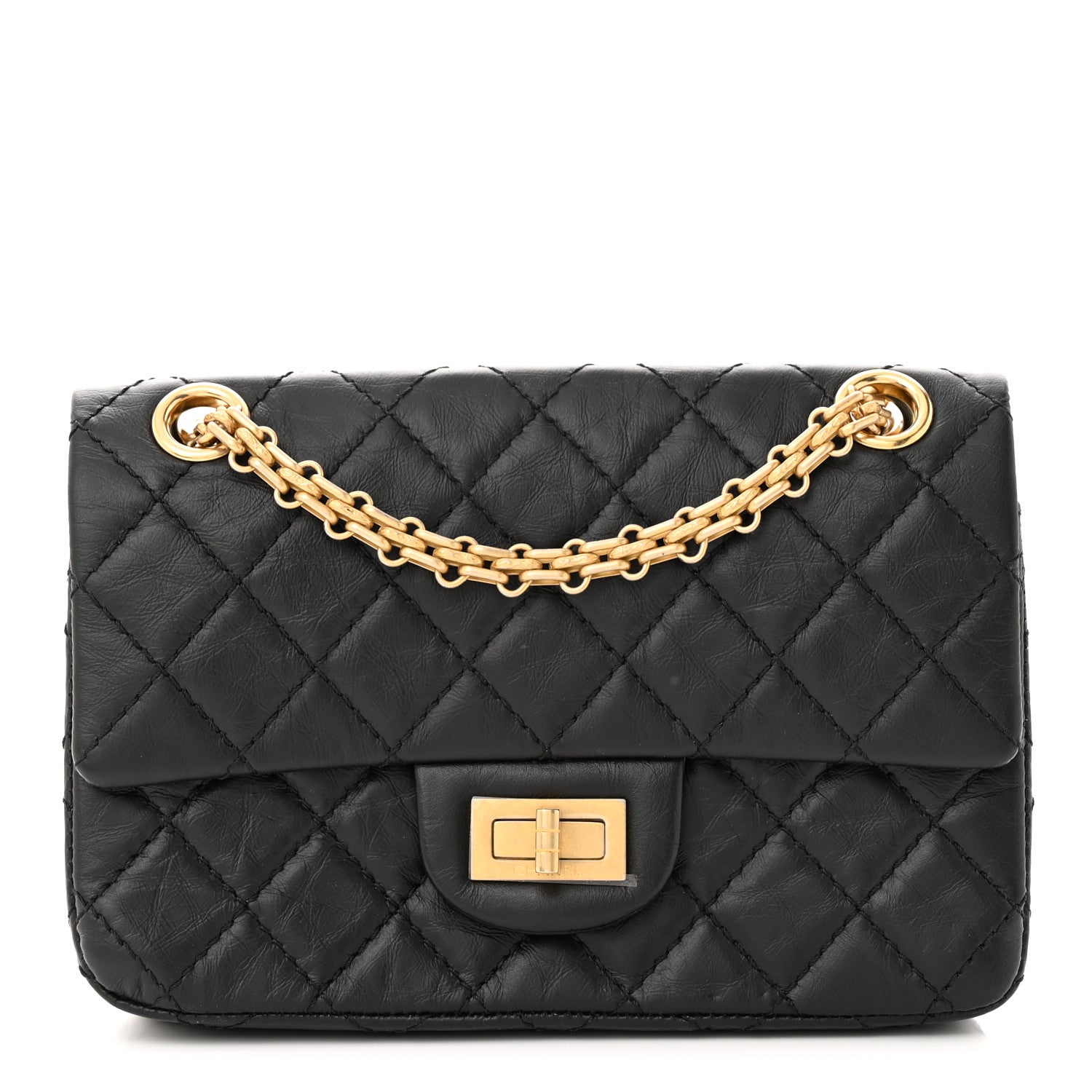 Chanel Aged Calfskin Quilted 2.55 Reissue Mini Flap Black 1 of 11
