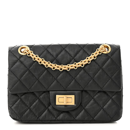 Chanel Aged Calfskin Quilted 2.55 Reissue Mini Flap Black 1 of 11