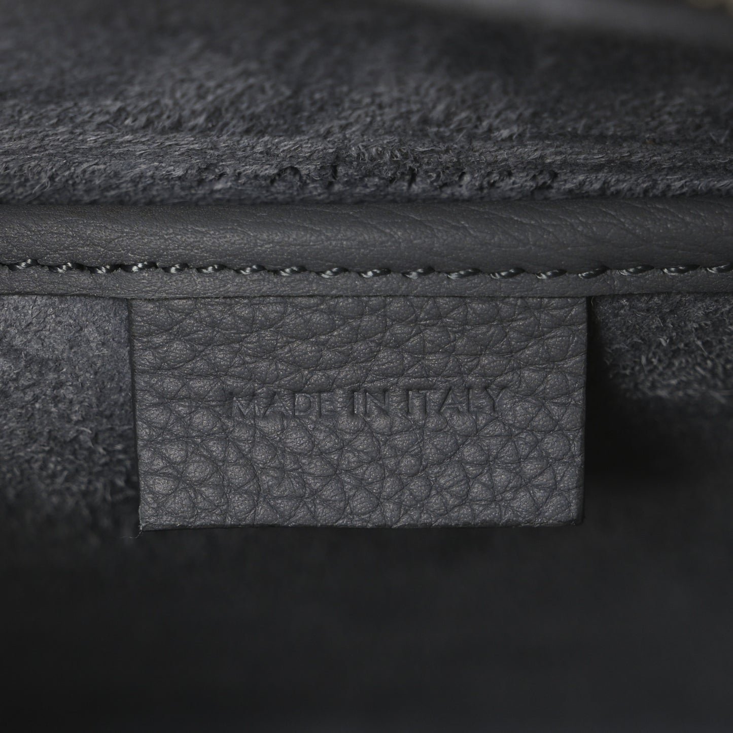 Drummed Calfskin Nano Luggage Kohl