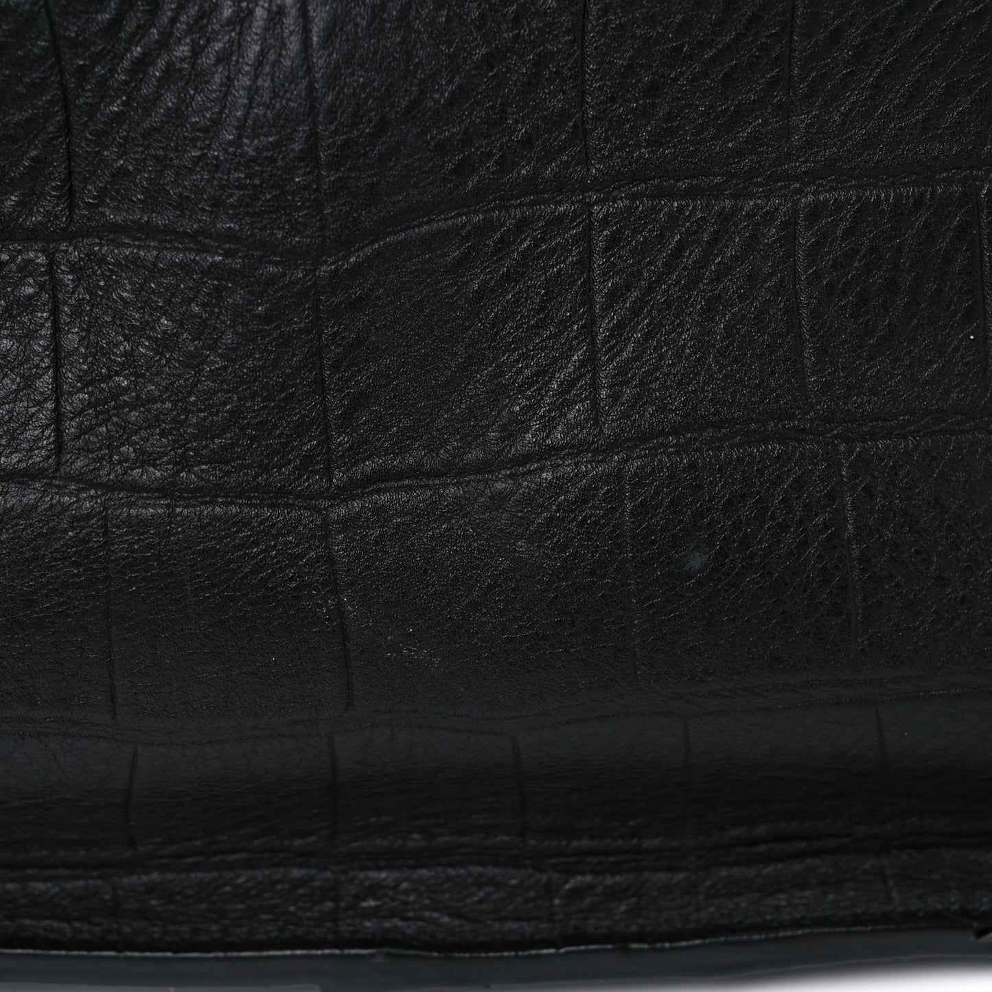 Calfskin Crocodile Embossed Medium Phantom Luggage Black