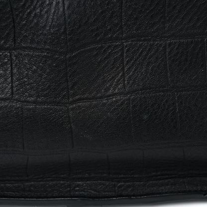 Celine Calfskin Crocodile Embossed Medium Phantom Luggage Black 12 of 28