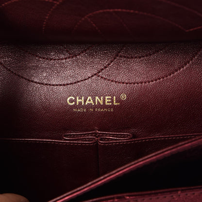 Chanel Metallic Aged Calfskin Quilted 2.55 Reissue 227 Flap Dark Red 6 of 14