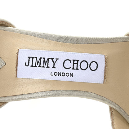 Jimmy Choo Metallic Suede Pearl Sacora 85 Sandals 36 Champagne 8 of 9