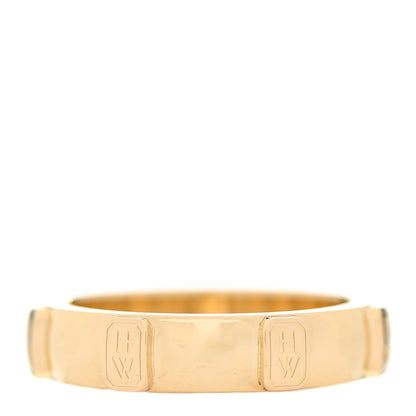 Harry Winston 18K Yellow Gold Diamond HW Logo Single Diamond Band Ring 53 6.25 3 of 7