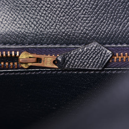 Hermes Courchevel Kelly Retourne 35 Bleu Marine 17 of 44