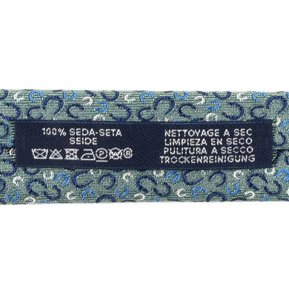 Hermes Silk 7 Galop En Vrac Mens Neck Tie Vert Amande Marine Azur 6 of 7