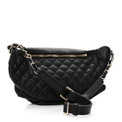 Chanel Lambskin Quilted Waist Bag Fanny Pack Black 3 of 10