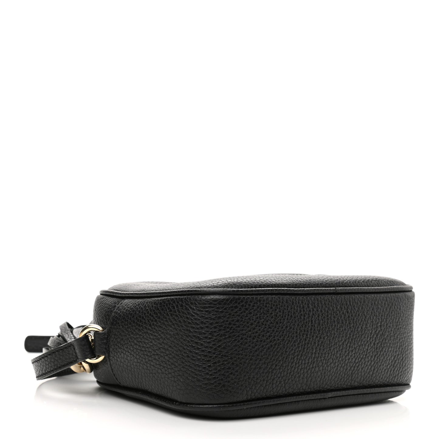 Pebbled Calfskin Small Soho Disco Bag Black