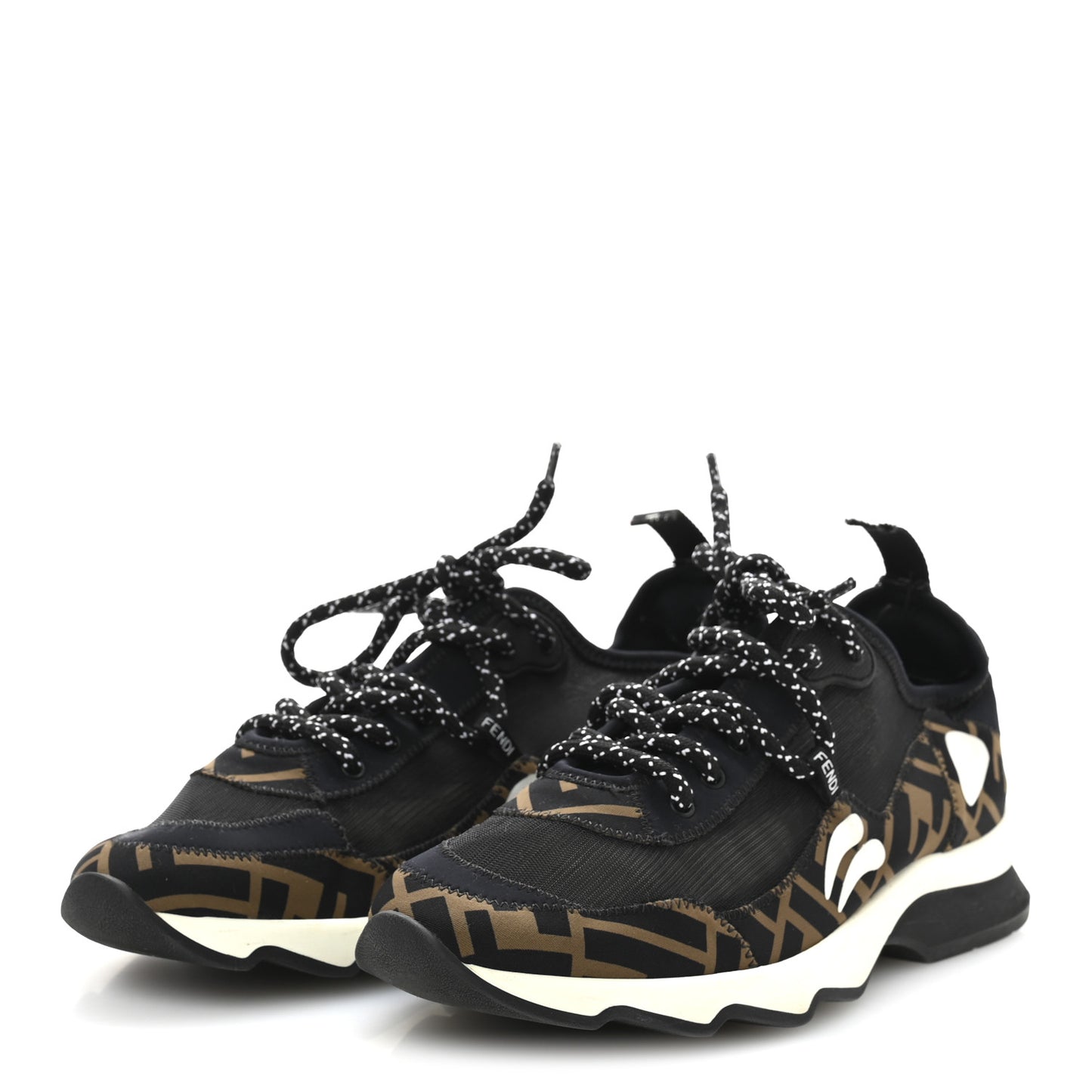 Technical Mesh Lycra FFreedom Patchwork Sneakers 38.5 Black Tobacco