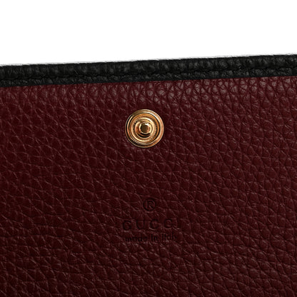 Gucci Pebbled Calfskin Bi-Color GG Marmont Card Case Black Rosso Ancora 6 of 10