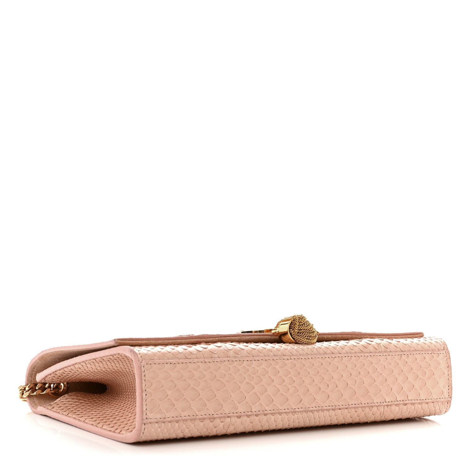 Saint Laurent Snakeskin Medium Classic Monogram Kate Tassel Satchel Beige 4 of 13