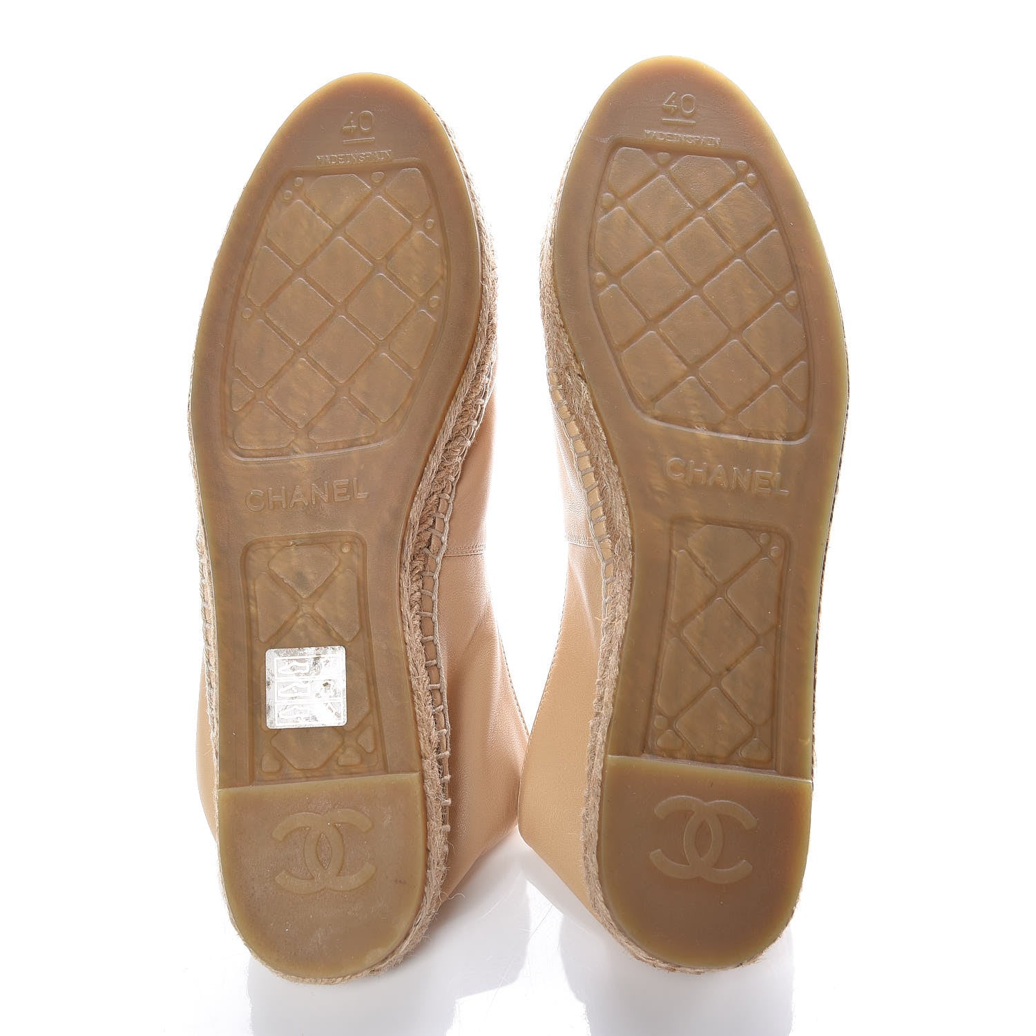 Chanel Lambskin CC Espadrilles 40 Beige Black 5 of 11