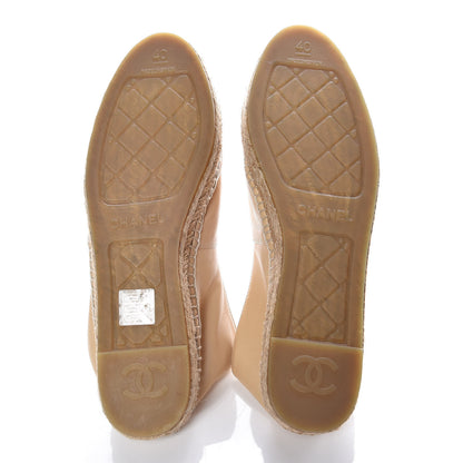 Chanel Lambskin CC Espadrilles 40 Beige Black 5 of 11