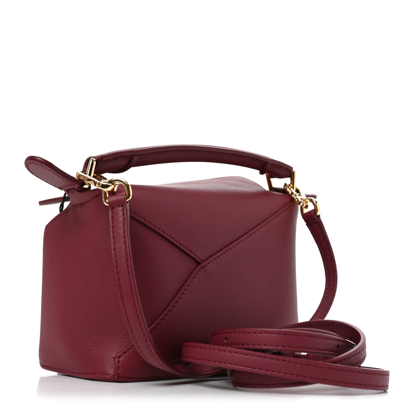 Calfskin Mini Puzzle Edge Bag Crimson