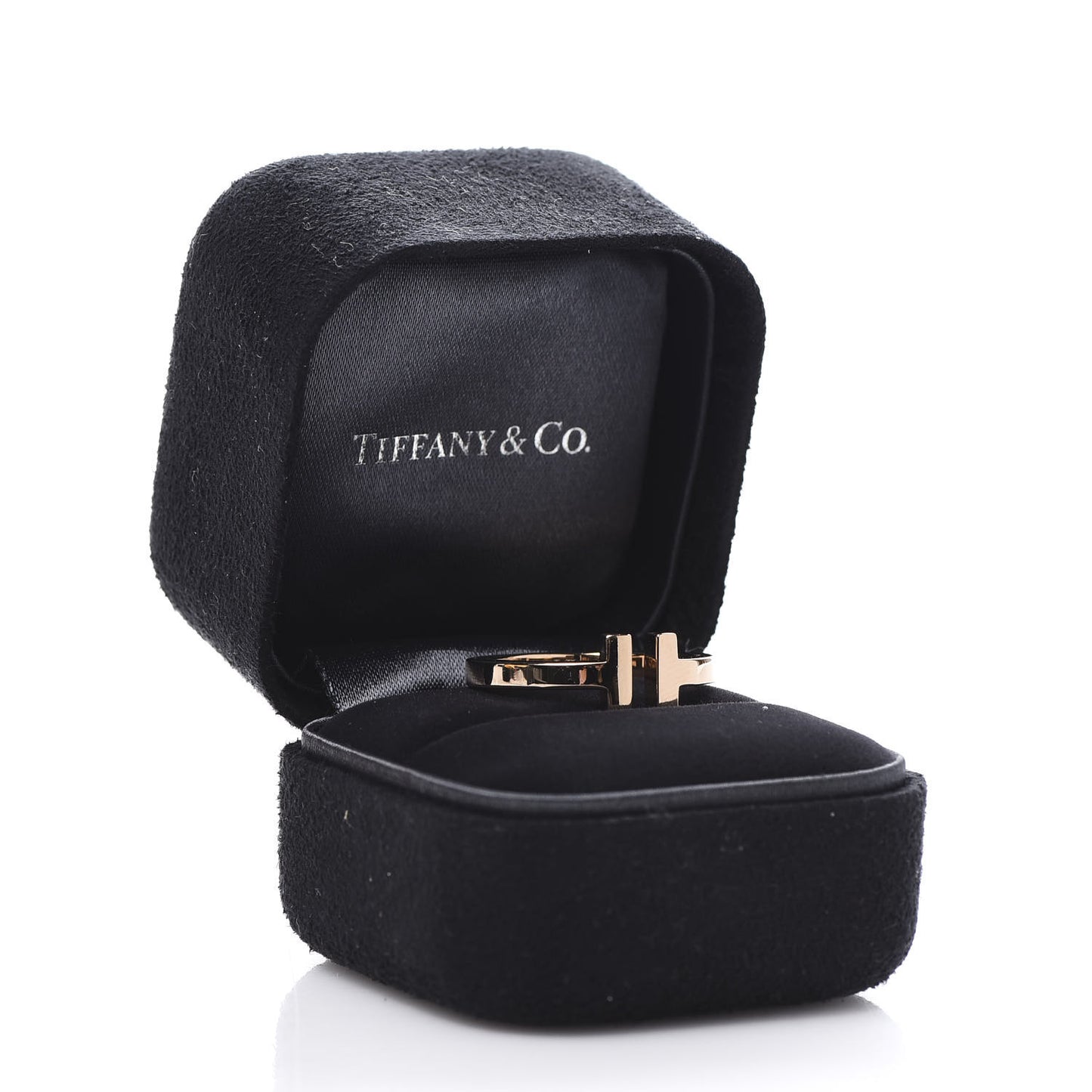 18K Rose Gold T Square Ring 58 8.25