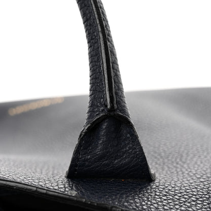Burberry Grainy Calfskin House Check Medium Banner Tote Ink Blue 12 of 13