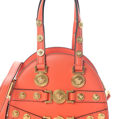Versace Calfskin Small Medallion Tribute Bowling Bag Orange 7 of 9