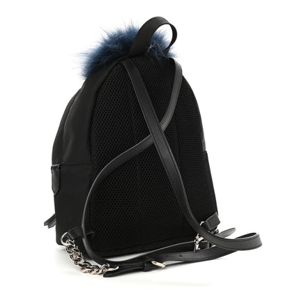 Fendi Nylon Vitello Fox Goat Fur Monster Eyes Mini Backpack Black Multicolor Sky 3 of 10