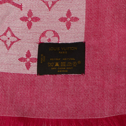 Louis Vuitton Silk Wool Monogram Denim Shawl Pivoine 5 of 5