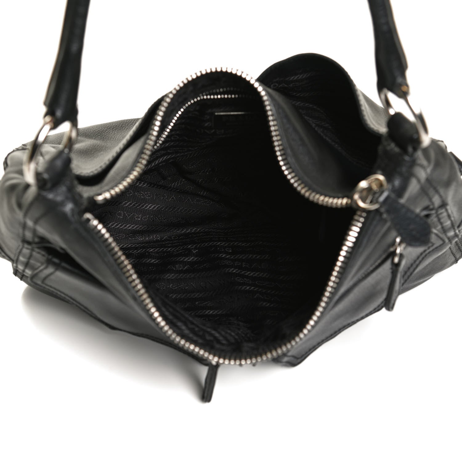 Prada Buffalo Pocket Shoulder Bag Black 4 of 11