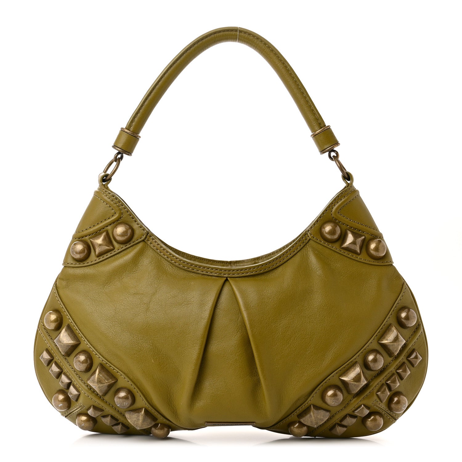 Burberry Calfskin Studded Alverton Hobo Green 1 of 16