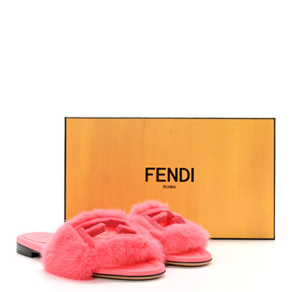 Fendi Mink FF Baguette Slide Sandals 37 Kissed 8 of 8