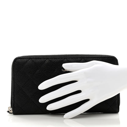 Chanel Caviar Quilted Large Gusset Zip Around Wallet Black 2 of 9