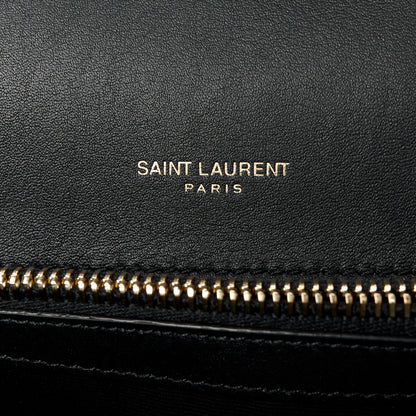 Saint Laurent Suede Matelasse Chevron Monogram Medium College Bag Black 6 of 11