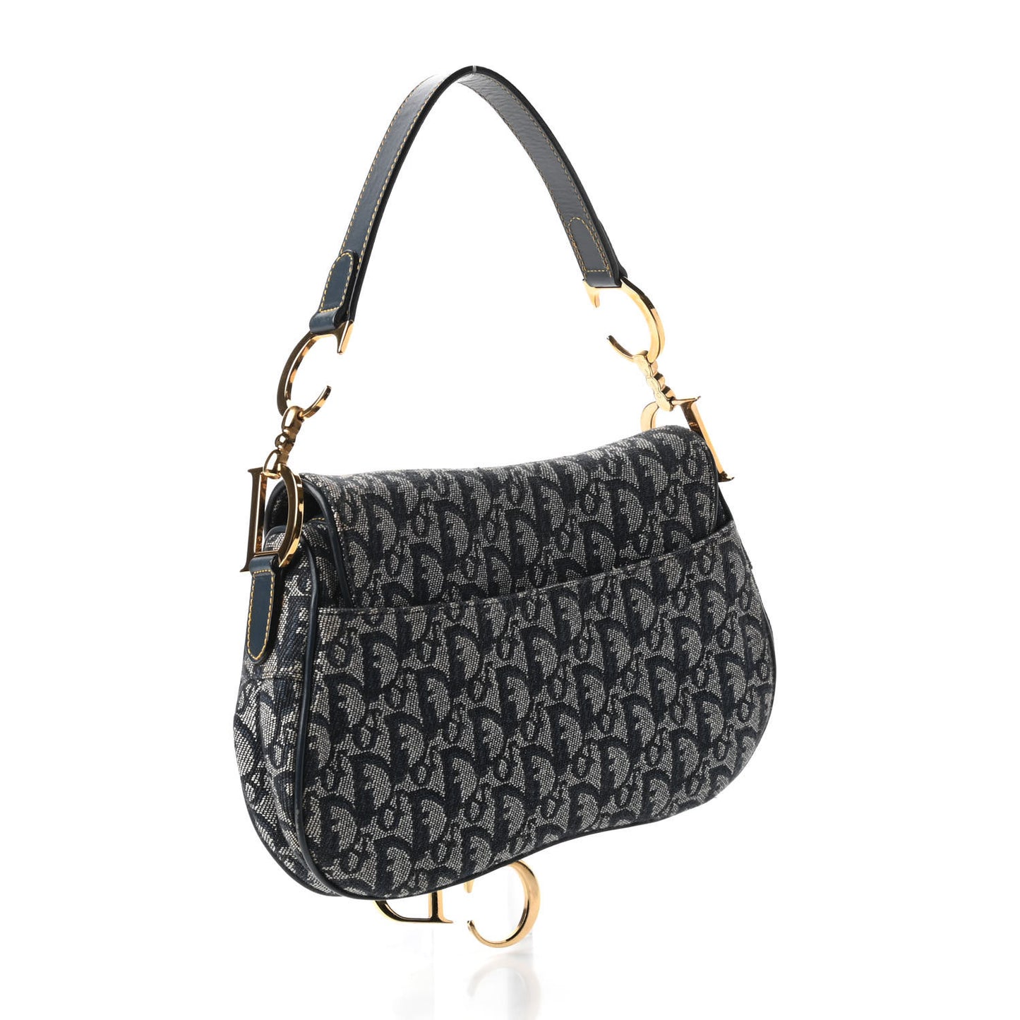 Monogram Double Saddle Bag Navy Blue