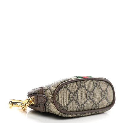 Gucci GG Supreme Monogram Web Ophidia Dome Key Pouch Beige New Acero 4 of 8