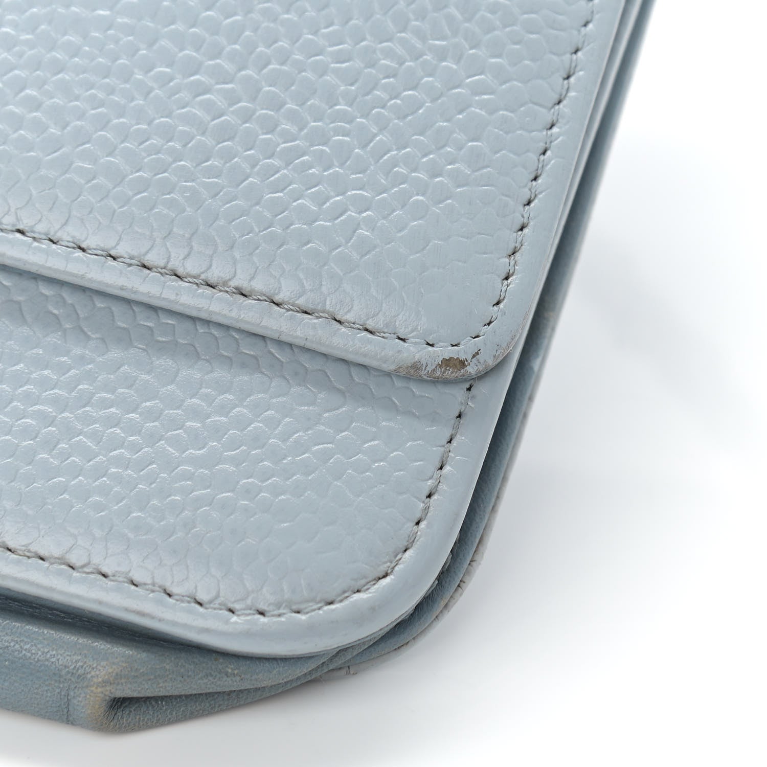 Chanel Caviar Timeless CC Wallet On Chain WOC Light Blue 14 of 16