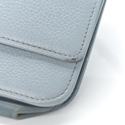 Chanel Caviar Timeless CC Wallet On Chain WOC Light Blue 14 of 16