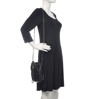Chanel Calfskin Quilted Small Gabrielle Bucket Black 2 of 9