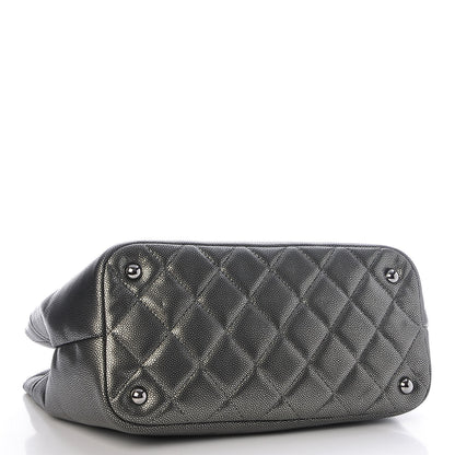 Chanel Metallic Caviar Quilted CC Timeless Tote Dark Silver 4 of 7