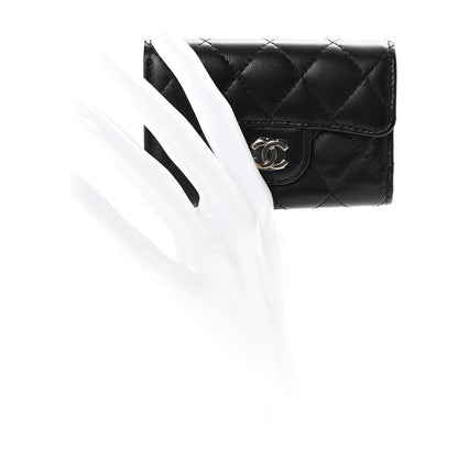 Chanel Lambskin Quilted Classic 4 Key Holder Wallet Black 2 of 9