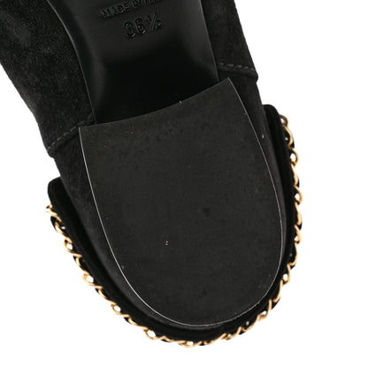 Chanel Suede Calfskin Chain CC Short Boots 36.5 Black 10 of 10