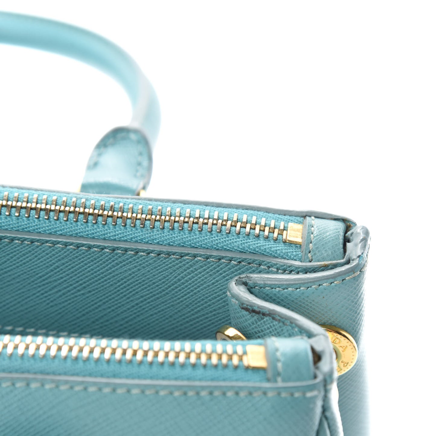 Saffiano Lux Mini Galleria Double Zip Tote Anice