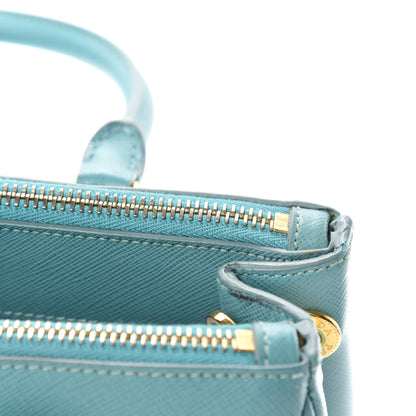 Prada Saffiano Lux Mini Galleria Double Zip Tote Anice 9 of 16