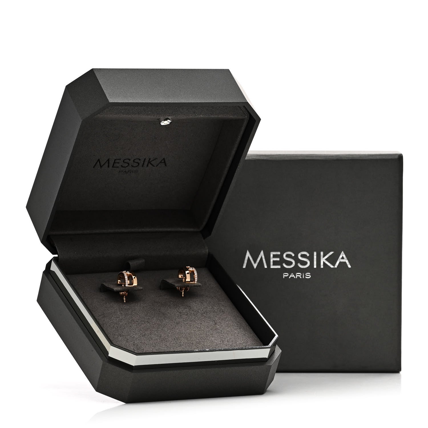 Messika 18K Rose Gold Diamond Move Romane Hoop Earrings 5 of 5