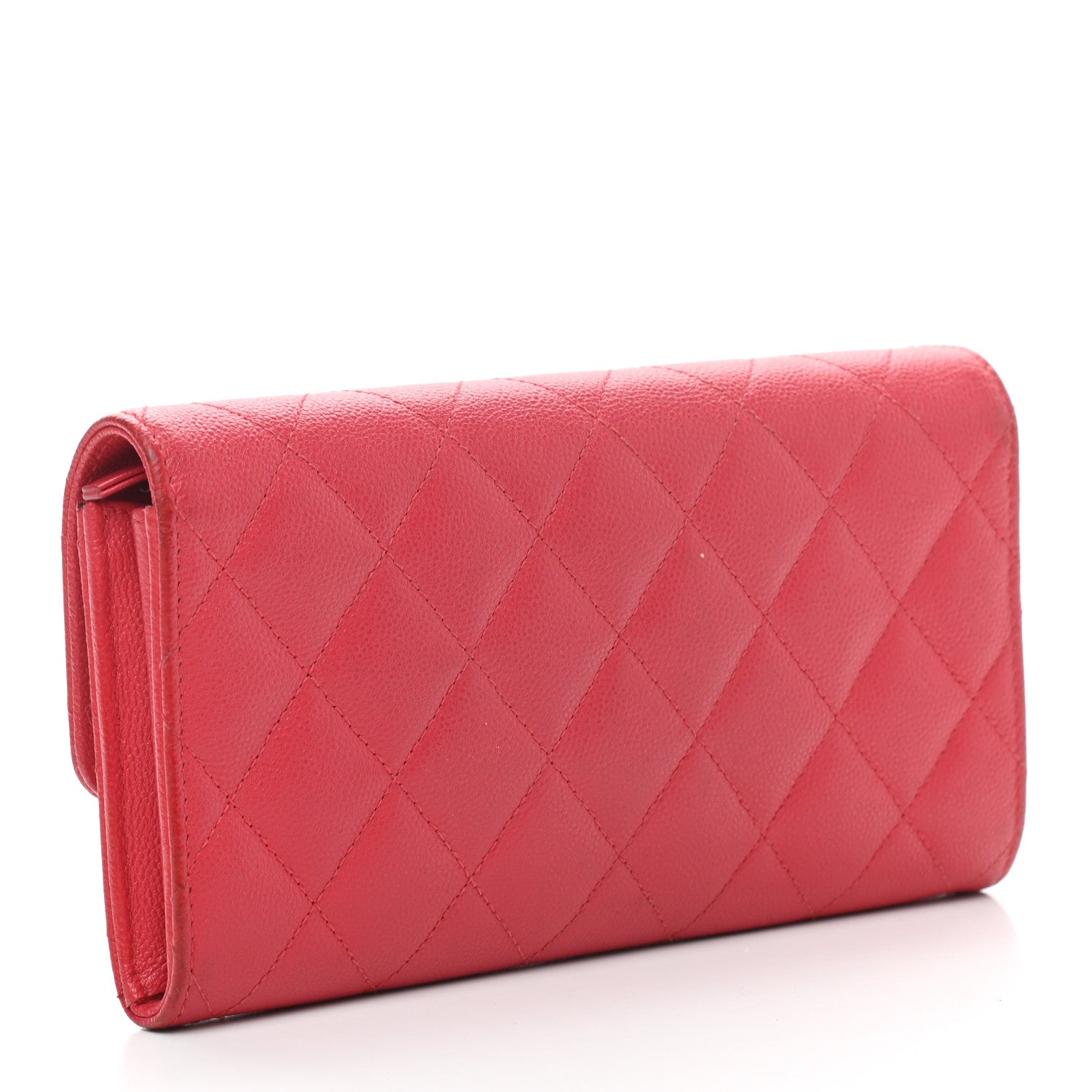 Chanel Caviar Quilted Large Gusset Flap Wallet Dark Red 3 of 8