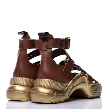 Louis Vuitton Calfskin Monogram LV Archlight Sandal 41 Gold 4 of 7