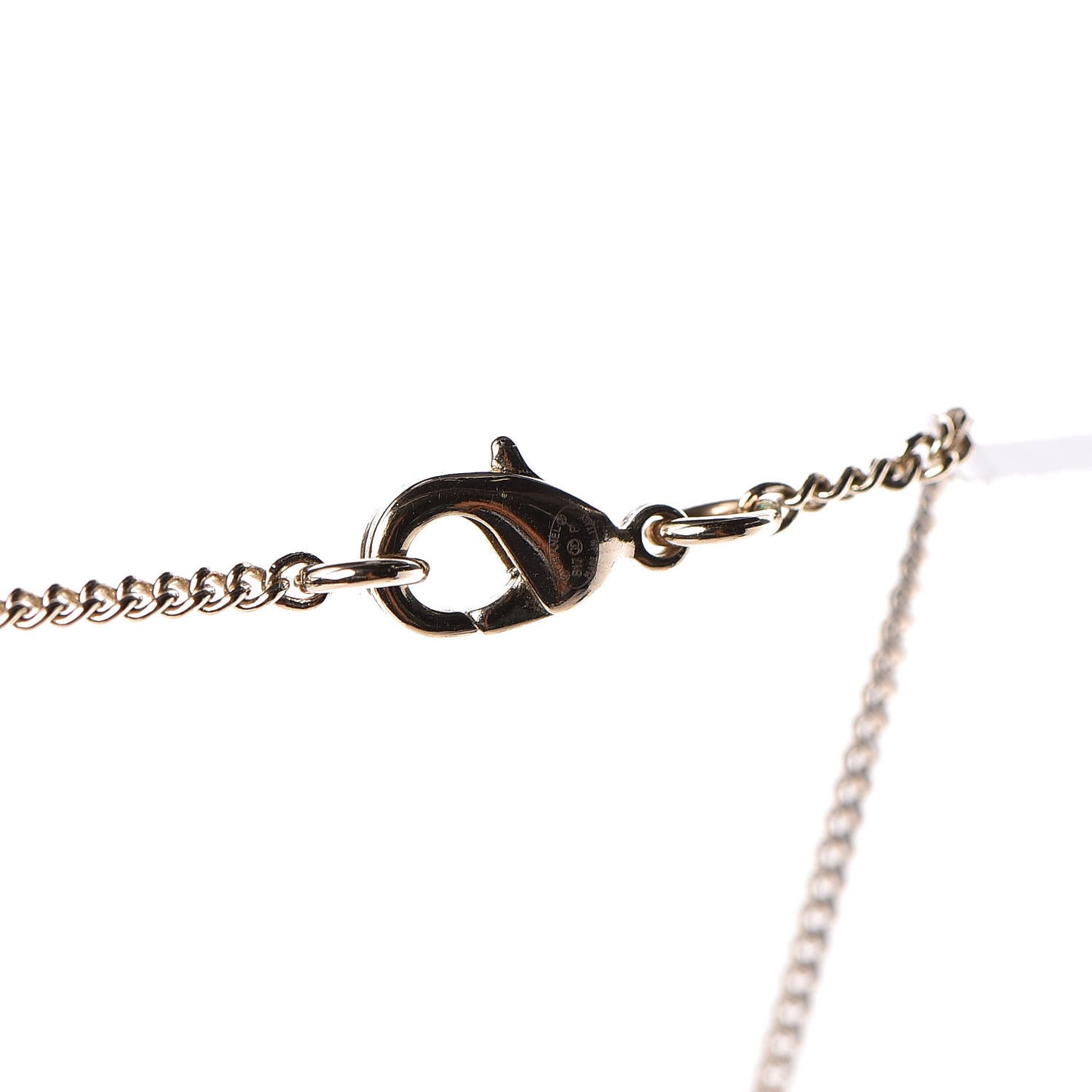 Pearl CC Drop Necklace Gold