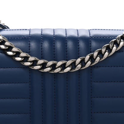 Prada Soft Calfskin Impunture Diagramme Medium Chain Flap Shoulder Bag Bluette 7 of 9