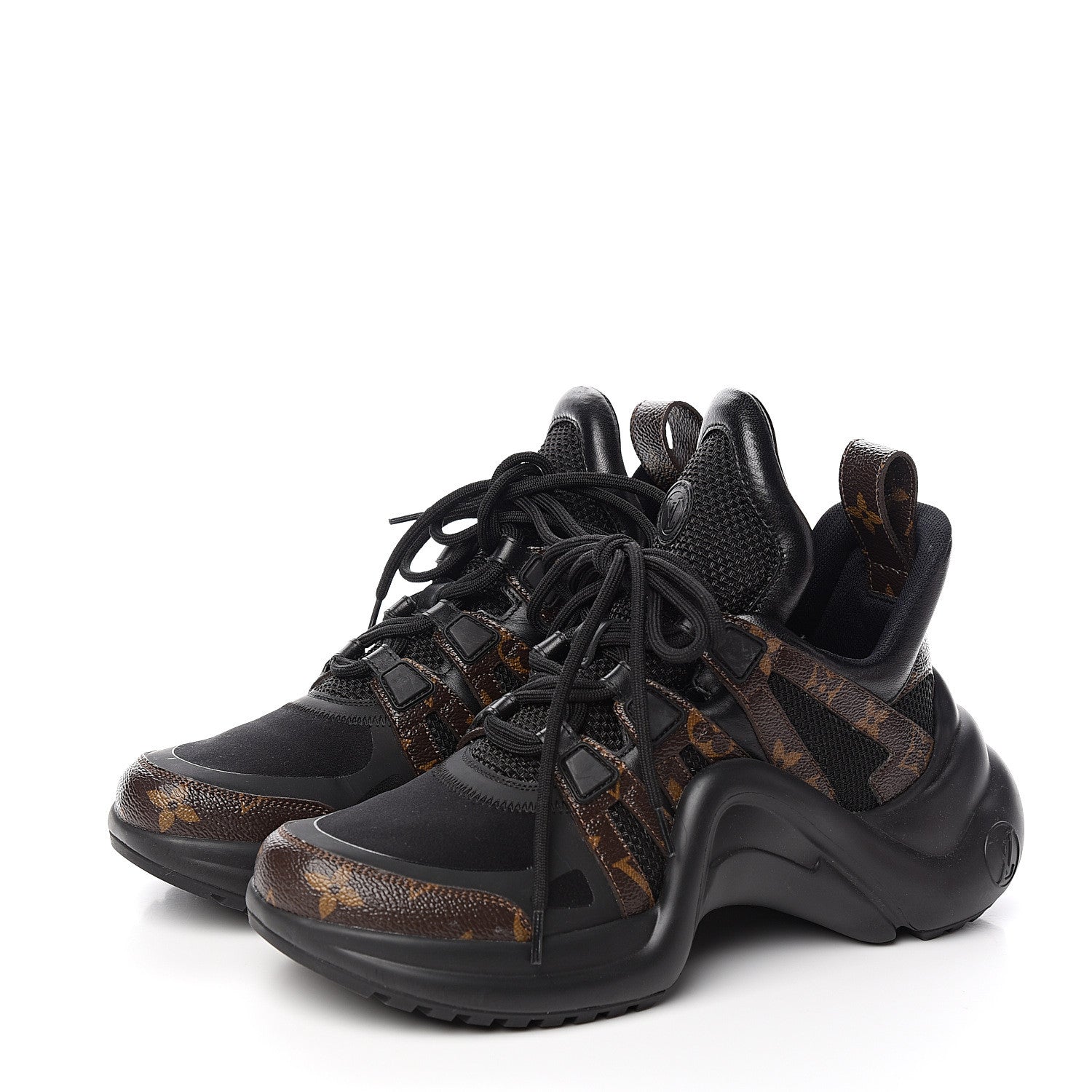 Louis Vuitton Calfskin Patent Monogram LV Archlight Sneakers 37.5 Black 3 of 10